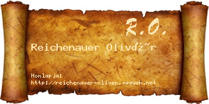 Reichenauer Olivér névjegykártya